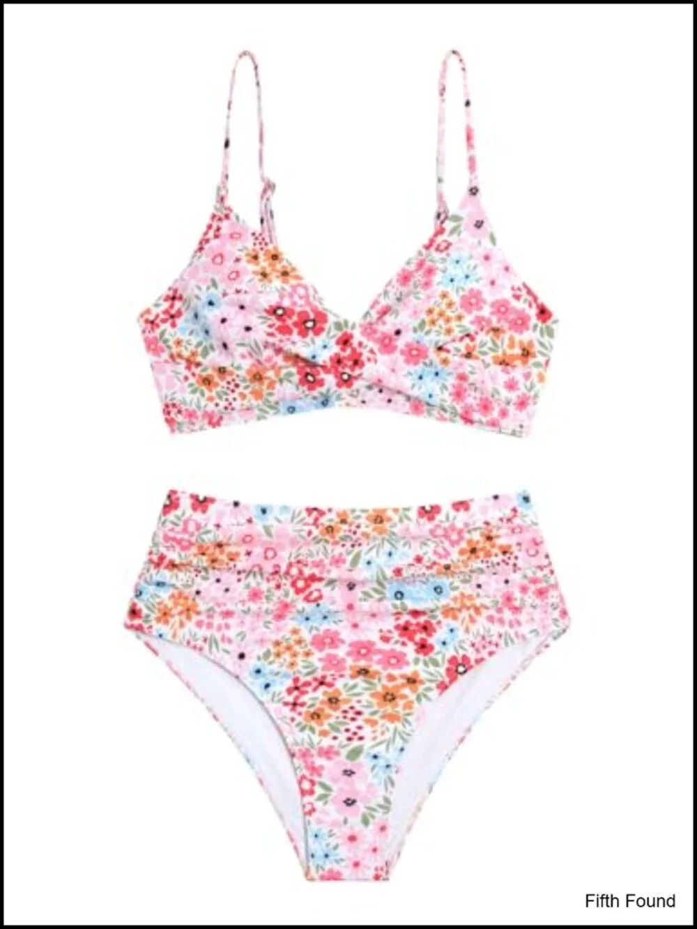 High Waisted Bikini Set Push Up Twist Front Ruched Tummy Control Swimsuit Two